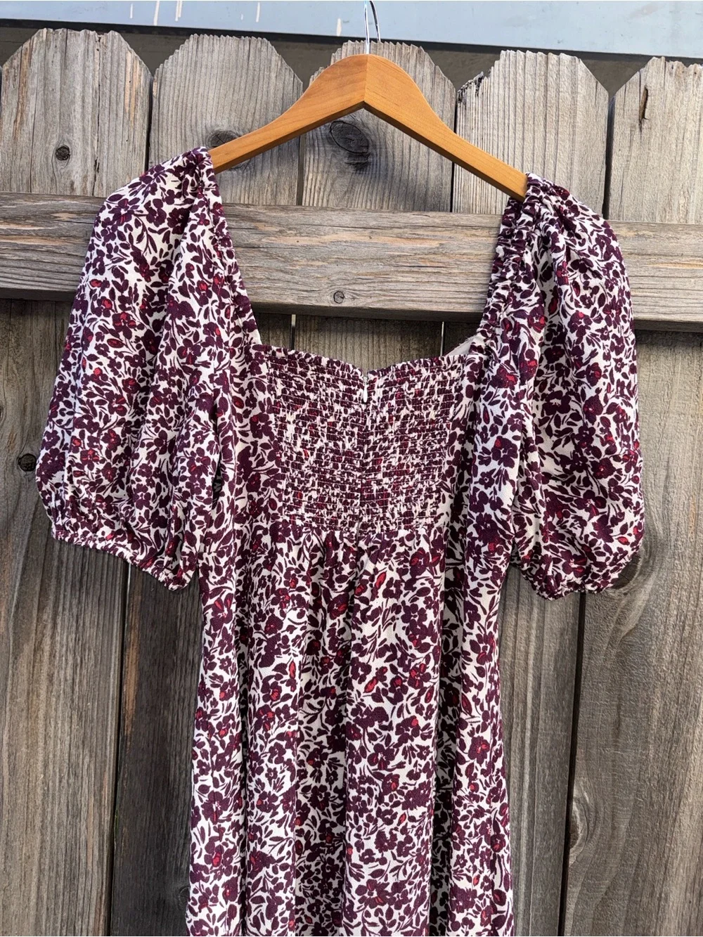 Madewell Puff Sleeve Sweetheart Midi Dress in Floral Size 4